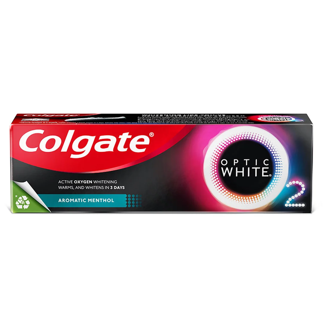 COLGATE Optic White O2 Toothpaste Aromatic Menthol Flavor 85 g