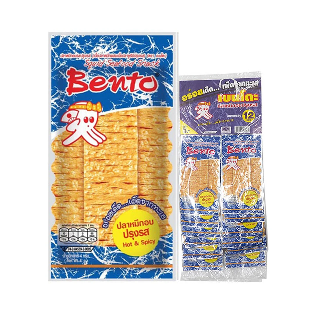 BENTO Squid Seafood Snack Hot & Spicy 4 g x 12