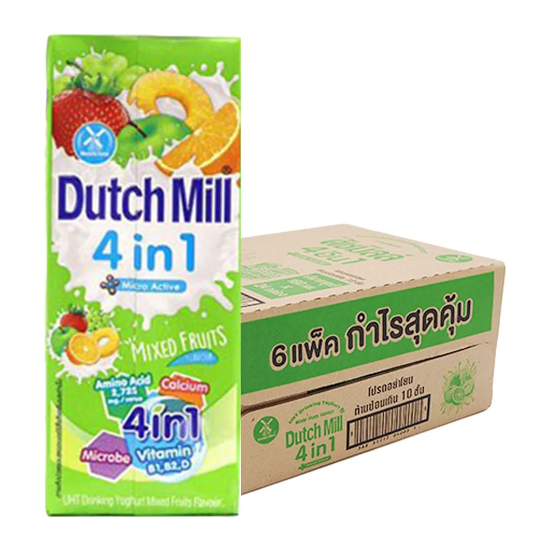 DUTCH MILL Drinking Yoghurt UHT Milk Mix Fruit 180 ml x 24
