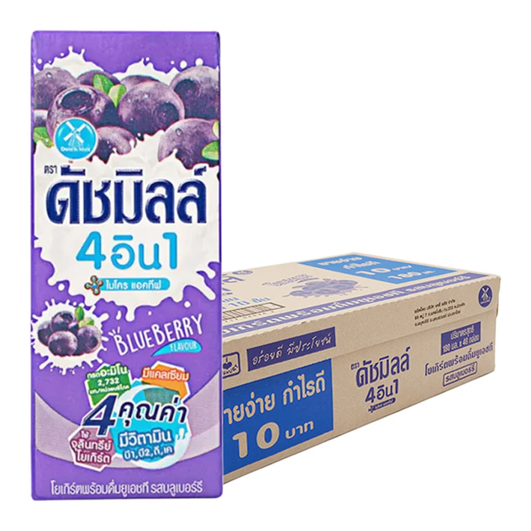 DUTCH MILL UHT Drinking Yoghurt Blueberry 180 ml x 48