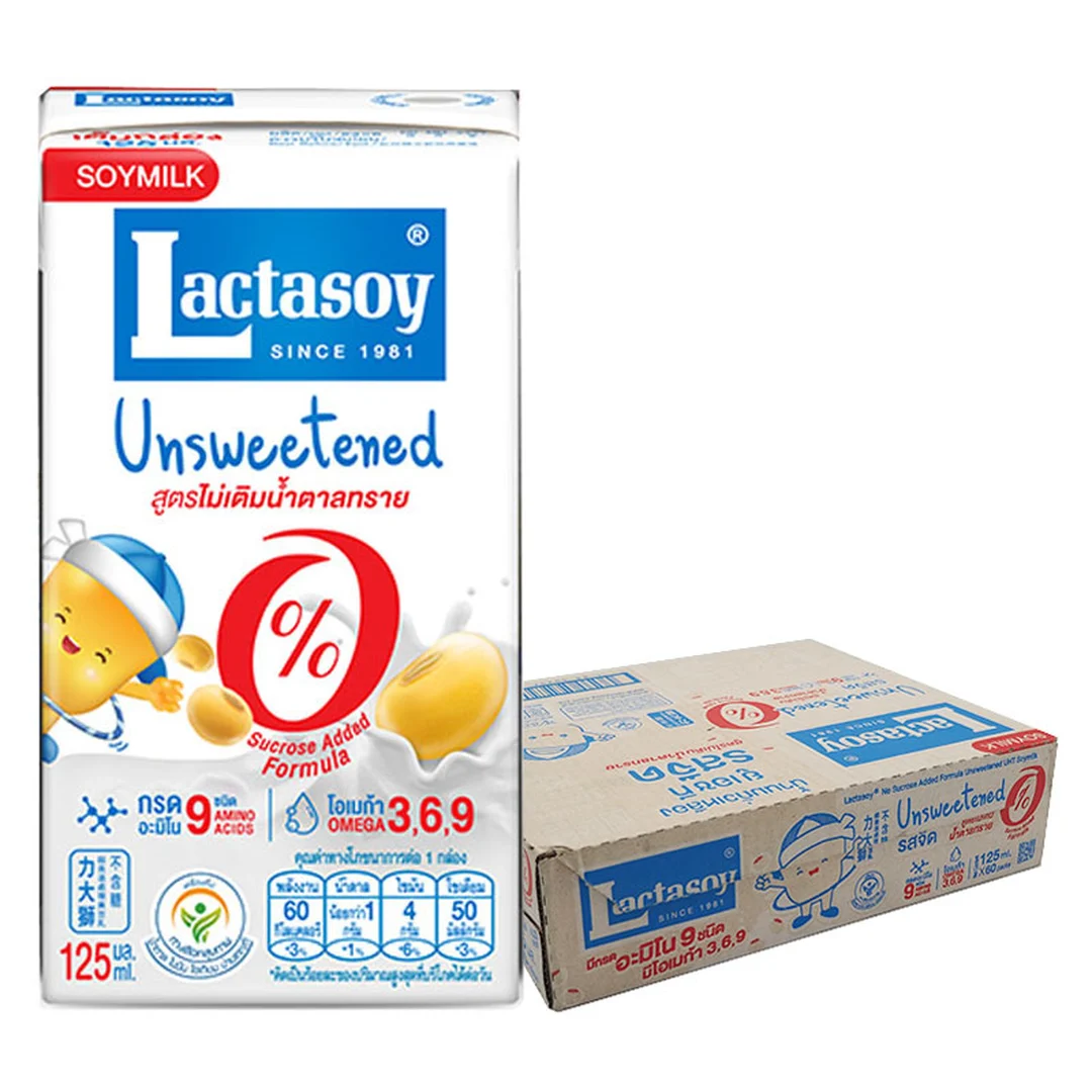 LACTASOY Soy Milk UHT Unsweetened 125 ml x 60