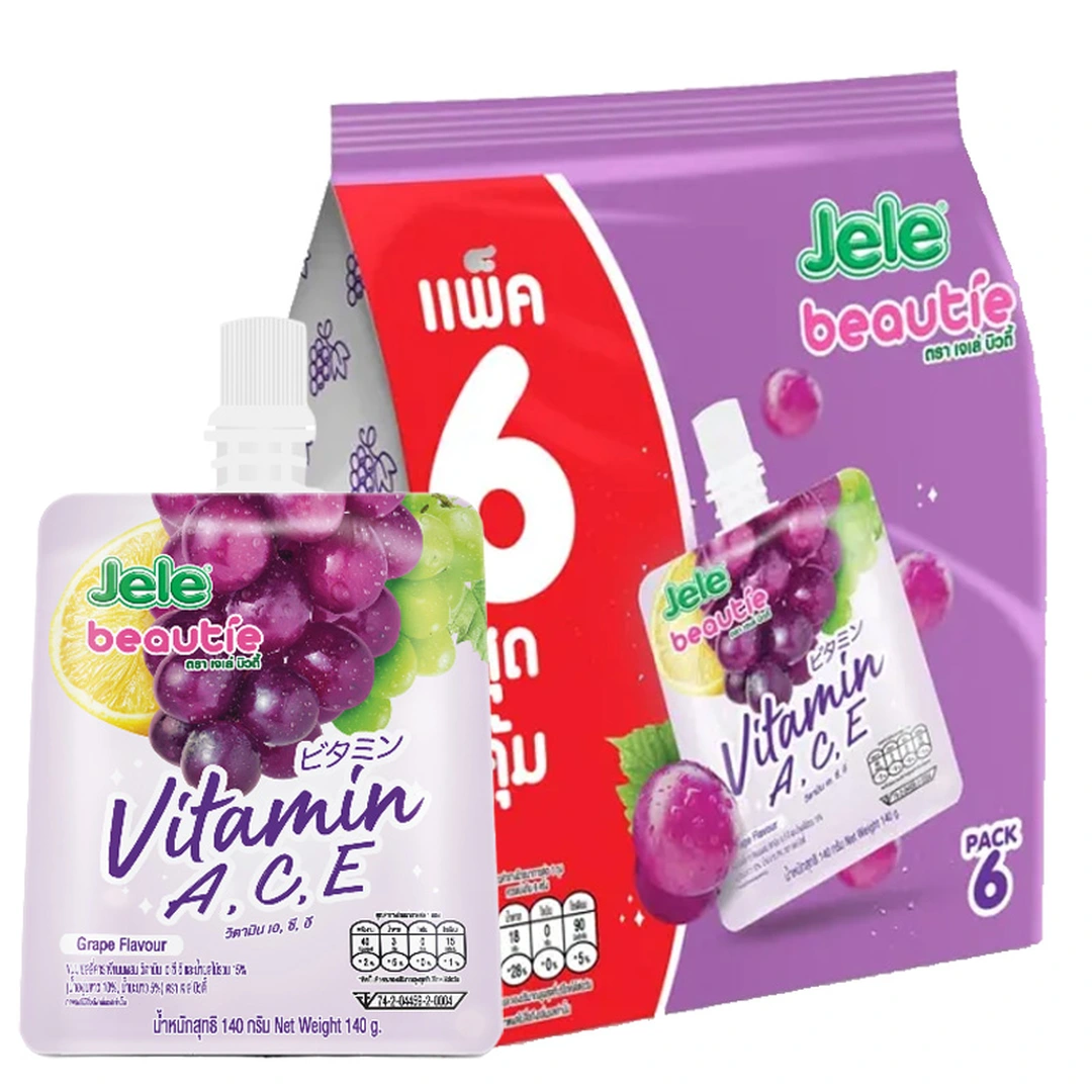 JELE Beautie Jelly Carrageenan with Vitamin A C E and 15% Mixed Fruit Juice 150 g 6 pcs