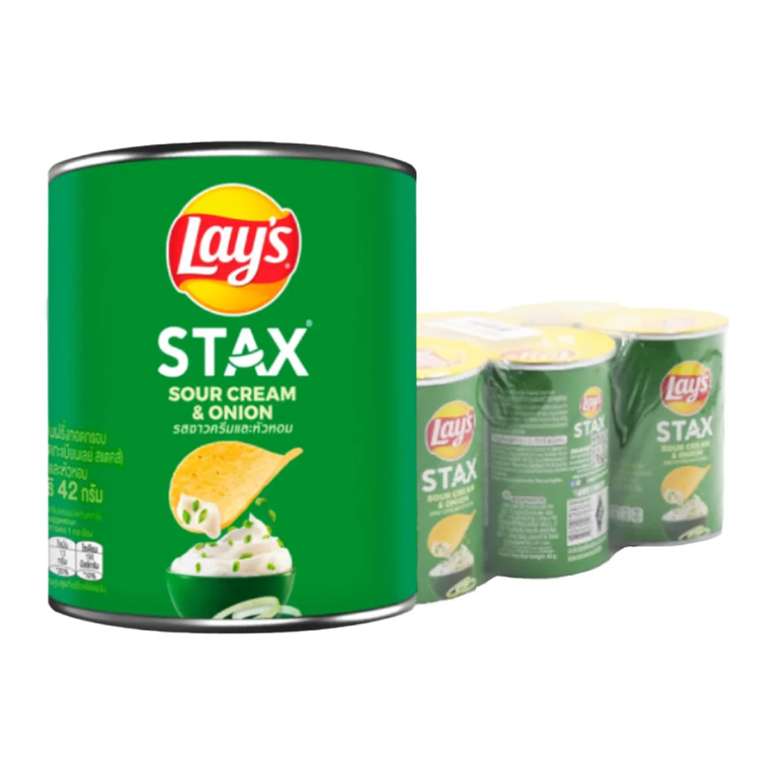 LAY'S Stax Potato Chips Sour Cream & Onion 42 g x 6