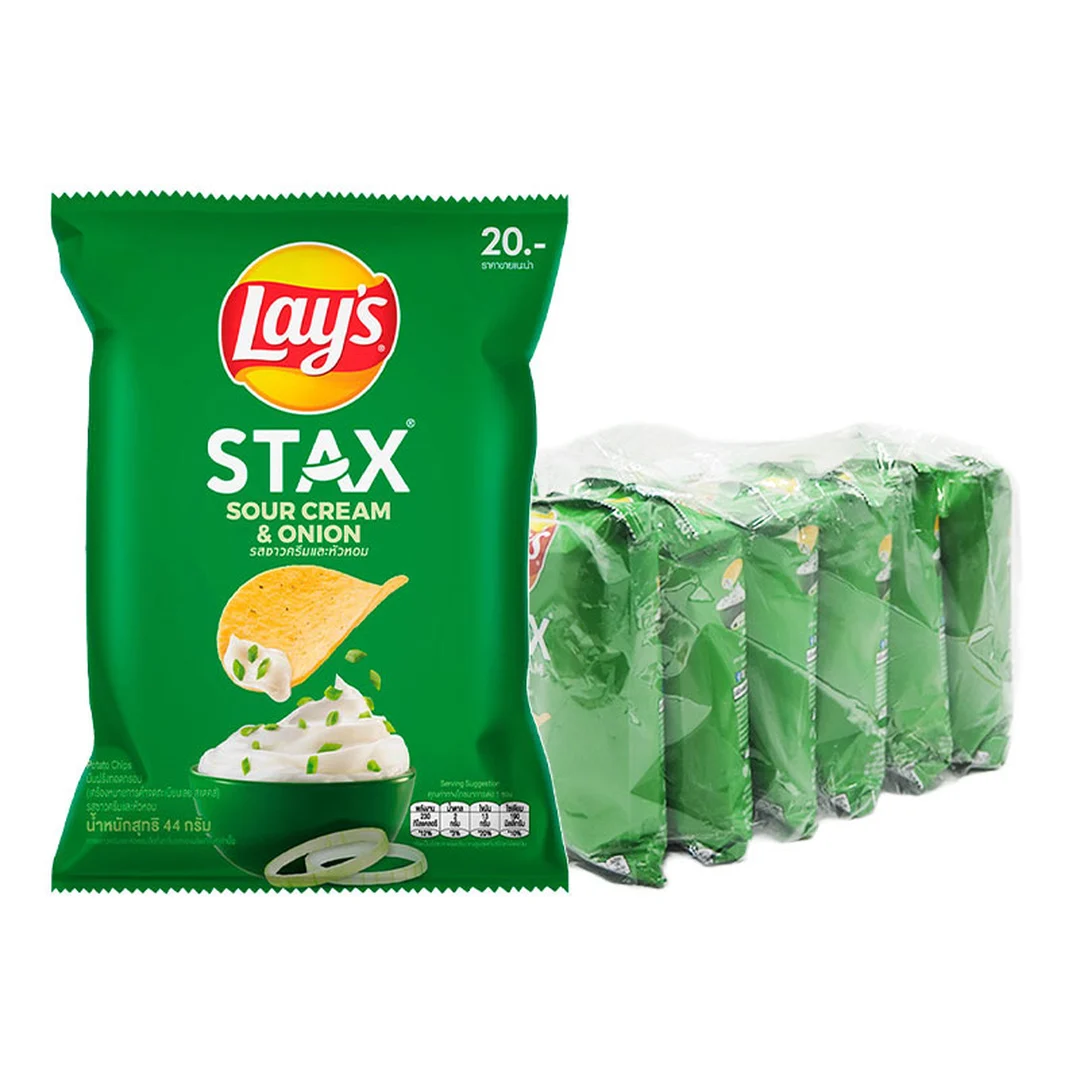 LAY'S Stax Potato Chips Sour Cream & Onion Flavor 44 g x 6