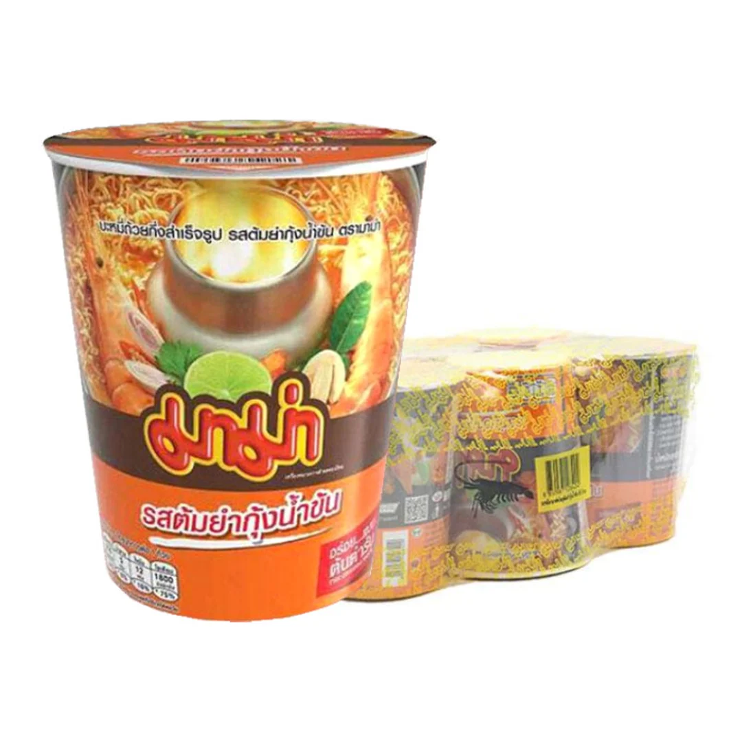 MAMA Cup Instant Noodles Shrimp Creamy Tom Yum 60 g x 6