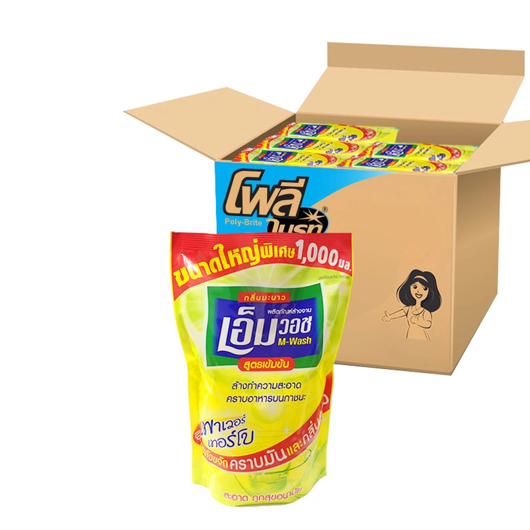 M-Wash Dishwashing Liquid Refill 1000 CC. x 12 pcs.