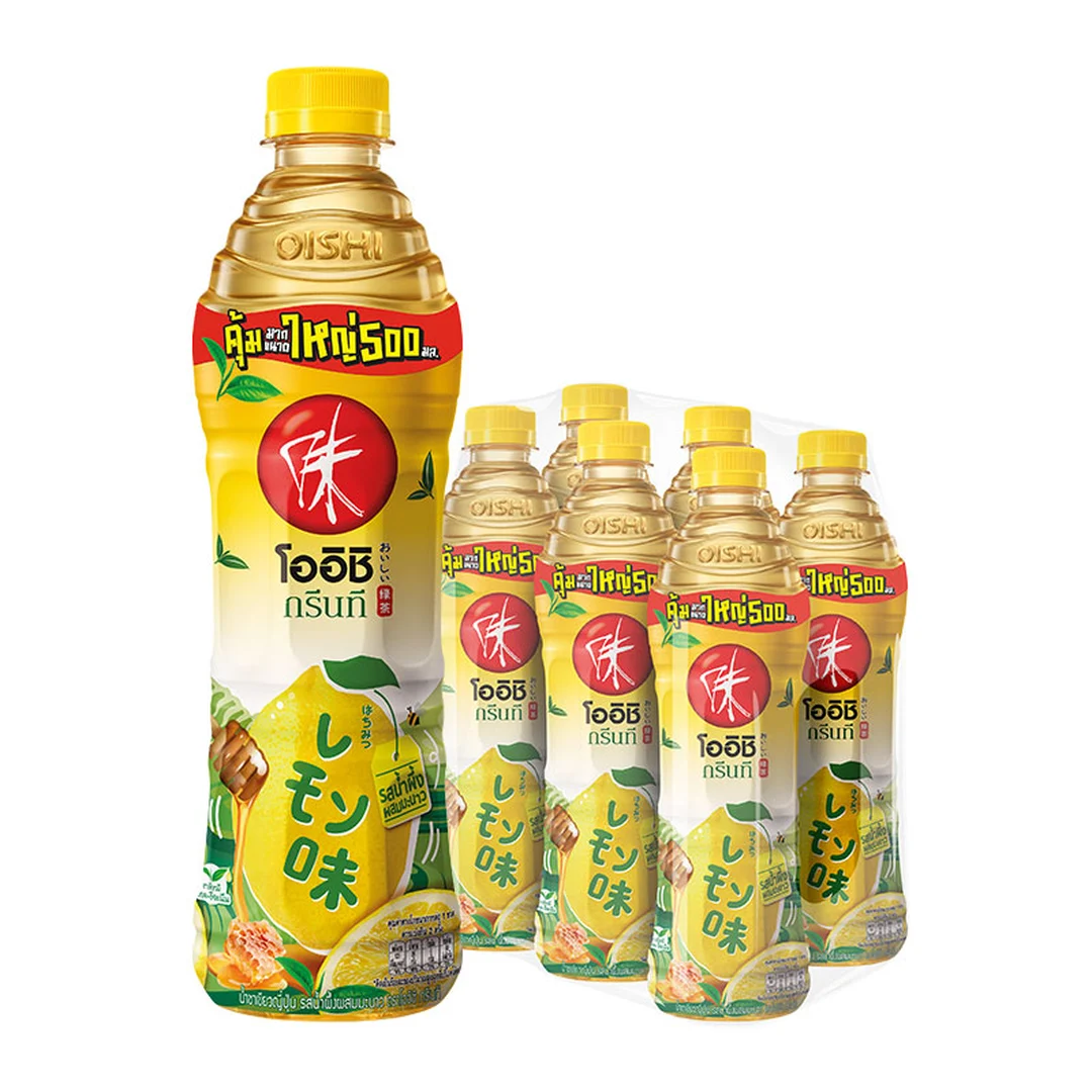 OISHI Green Tea Honey Lemon 500 ml x 6