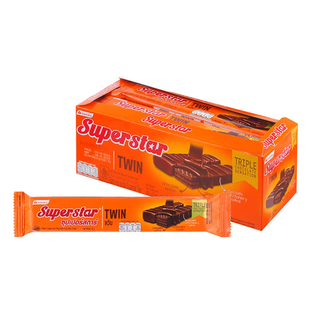 SUPERSTAR Twin Chocolate Wafer 25 g x 12